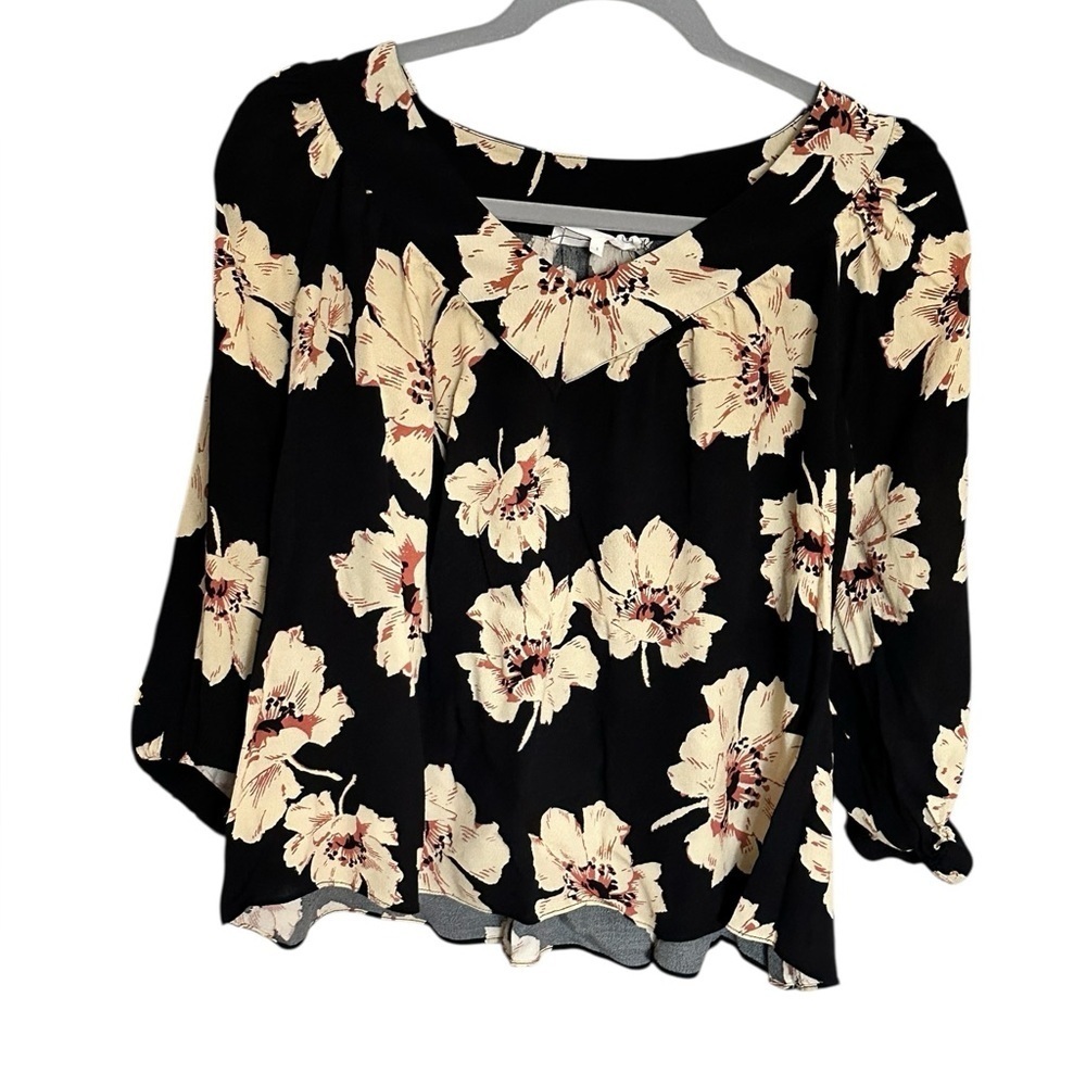 BA&SH Kavi Floral Noir Blouse Small